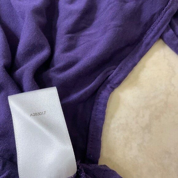 LOGO Lori Goldstein Womens plus size 1X Purple LS Tunic Top stretch Jersey Knit - Picture 12 of 12